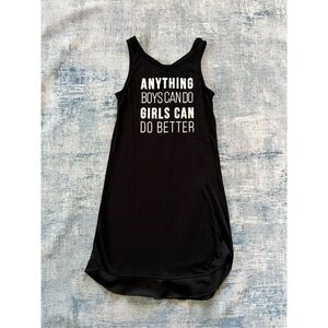 Ideology Black White Glitter Anything Boys Can Do Girls Can Do Better Tunic Tee